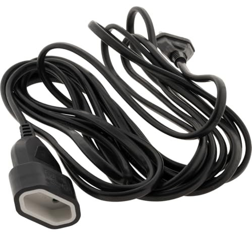 Zenitech - Prolunga elettrica Schuko HO3VV-F, 2 x 1 mm², prolunga 2P, 5 m, colore: nero