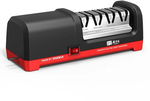 Elektrischer Messerschärfer, 4 Drehgeschwindigkeiten, Chef Choice, schnelles Schärfen, Diamantschleifer, rutschfeste Basis, für Küchenmesser, Schere, Schraubendreher