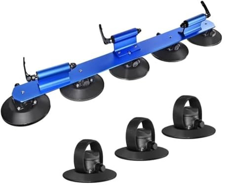 ATATKRT Suction Cup Bike Rack for Car Roof Top Sucker Bike Rack Quick Release Aluminium Alloy Bike Carrier with Sucker for 3 Bikes Blue