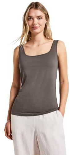 STREET ONE Damen 3226976 Basic Top mit Square Neck, Nomad Brown, 42