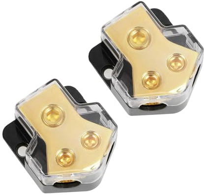 LNGJIN 1 x 0 GA Eingang + 2 x 4GA Ausgang Car Audio Stromverteilung,Car Audio Stromversorgung Verteilung,Ground Verteilerblock,Power Distribution Block,geeignet für die Audioverkabelung im Auto