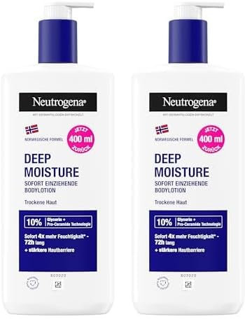 Neutrogena Deep Moisture Sofort einziehende Bodylotion 400ml (Packung mit 2)