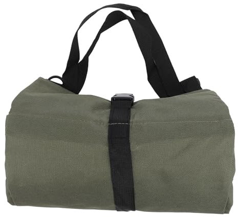 Oumefar Sac à Outils Enroulable pour électricien, Organiseur en Toile avec 5 Poches Zippées pour Ranger Clés, Tournevis, Pinces et Douilles, Vert Militaire