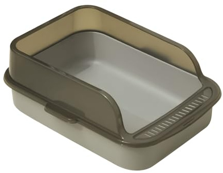 Evember Bac À Litière Chat Ouvert, 39x28x14.5cm Litière pour Chats, Toilettes De Chats, Maison De Toilette pour Chat sans Couvercle, Faciles À Nettoyer, Parois Hautes Anti-Projections