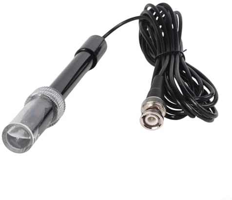 PH-Elektrodensonde 0 bis 14 pH-Bereich mit 115 cm Kabel für BNC-pH-Messgeräte und Controller, Ersatzsensor für Wassertests in Trinkwasser-Schwimmbädern (Schwarz, 2,95 m)