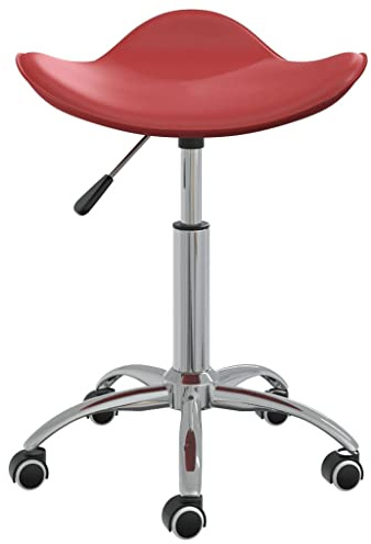 Genérico Taburete de salón de Belleza de Cuero sintético Rojo Vino Tinto,Economía e Industria,Peluquería y cosmética,Sillas de peluquería,Rojo,4.6 kg,323689