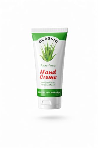 Aloe Vera Handcreme Classic 75 ml – Feuchtigkeitsspendende Handpflege für trockene & beanspruchte Hände – Schnell einziehend, nicht fettend – Mit Aloe Vera & Sheabutter