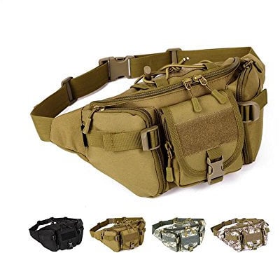 Tactical Waist Pack tragbar Fanny Pack Outdoor Army Hüfttasche Military Taille Pack für Radfahren Camping Wandern (braun)