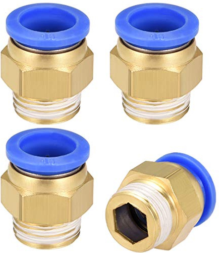 sourcing map Lot de 4 raccords pneumatiques droits G1/2 mâle x 16 mm