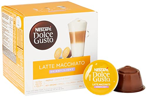 NESCAFÉ Dolce Gusto Skinny Latte Macchiato Coffee Pods, 16 Capsules (24 Servings, Pack of 3, Total 48 Capsules)
