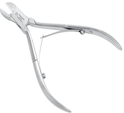 Masako Seitenschneider - Drahtzange mit Hartmetallschneiden für alle Spangenarten - Podolgie Fußpflege Orthonyxie Spangentechnik - Zange aus rostfreiem Edelstahl - 12,5 cm