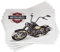 ABAKUHAUS Motorrad Platzmatten, Chopper Customized Motorrad Mit Club Insignia Motor Bikes Hippie Classic, Waschbare Stoff Esszimmer Küche Tischdekorations Digitaldruck, Schwarz Burgunderrot