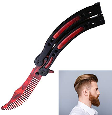 Neborn Peine Plegable Acero Inoxidable Ejercicio para Ejercicios de Mariposas Herramientas de Estilo de Peine Peines de Entrenamiento de Estilo de Acero Inoxidable