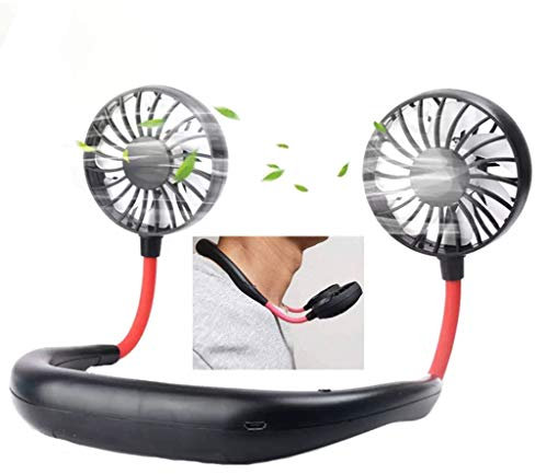 Hand Held Fan, Hanging Neck Fan,3-Speed Running, Wearable Portable Neckband Mini Fan with USB Rechargeable for Outdoor Traveling Indoor Home Office Use