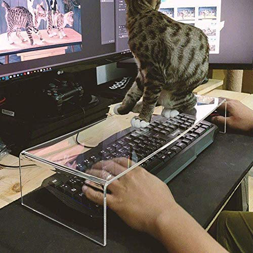 Anti-Katze Klare Acryl-Tastaturabdeckung - Verhindern Sie Katzenberührungen, Tastaturschutz, Monitorständer Und Bildschirmständer