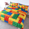 BlessLiving Bunte Spielzeug Bettwäsche Bausteine Muster Bettbezug 2 Stück Kinder Jungen Spaß Ziegel Tagesdecke Set (1 Bettbezug 135 x 200 cm +1 Kissenbezug 80 x 80 cm)