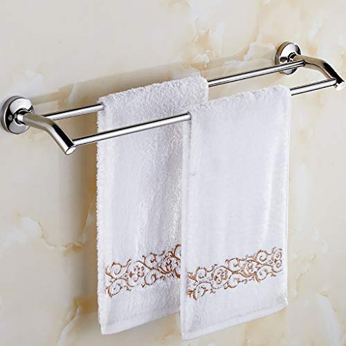 SH Porte-serviettes de salle de bain double double porte-serviettes perforé pour salle de bain, 80 cm