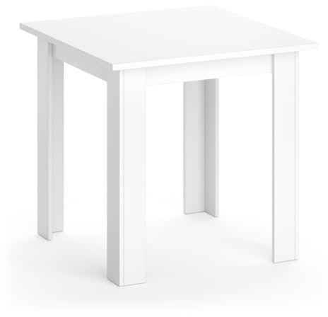 Vicco Esstisch Karlos, Tisch für das Esszimmer, Weiß, 80 x 80 cm