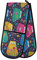 ZZXXB Colorful Cat Floral Double Oven Mitt Heat Resistant Non-Slip Kitchen Gloves Extra Long 7 x 35 for Cooking Baking Barbecue Grilling