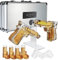 The Wine Savant Pistol Whiskey Gun Decanter & Pistol Shot Glasses Set - Comes with A Large Carrying Case - Drinking Party Accessories, Pistol Gun Liquor Decanter Bottle Great Gift!