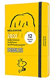 Moleskine Peanuts 12 Monate Wochenkalender, Wochenplaner 2022 in limitierter Sonderausgabe, Woodstock, fester Einband, Format Pocket 9 x 14 cm, 144 Seiten