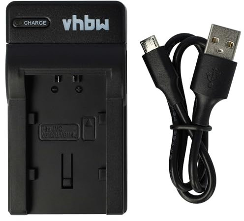 vhbw USB Ladegerät kompatibel mit JVC EVERIO GZ-E305WEU, GZ-E15, GZ-E15BEU, GZ-E10 Kamera Camcorder/Akku - Ladeschale, Ladeanzeige, 4,2 V