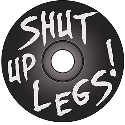 Dubbs Hardware MTB Headset Top Cap 1-1/8 Aluminum Bike Stem Cap – Custom Threadless Top Cap for Mountain Bikes, Road Bikes, Bicycle Headsets, and MTB Stem Caps - (Black Shut Up Legs)