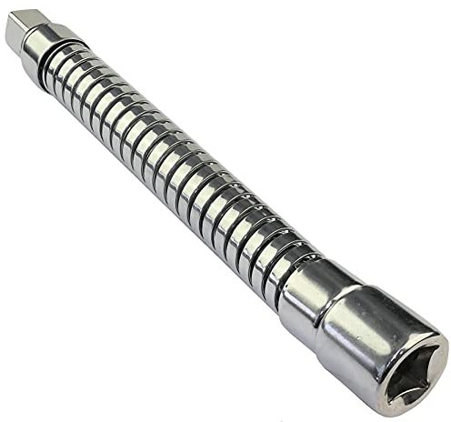 AERZETIX - C47137 - Rallonge prolongateur embout corps souple flexible - 1/2x195mm - pour clé à cliquet douille de vissage à 4 pans - en acier Cr-V