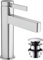 hansgrohe Waschtischarmatur Finoris, Wasserhahn Bad mit Auslauf Höhe 110 mm, mit Push-Open Ablaufgarnitur, Badarmatur wassersparend, Chrom