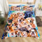 Hundebettwäsche Set Kinder Niedlichen Bettwäsche 135x200cm Hunde Bettbezug Jungen Mädchen Haustier Welpen Tier Schöne Bettdecke Mops Bulldog Collage Muster Bettbezug Set Schlafzimmer 2 Stück