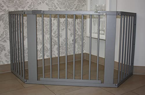 Schutzgitter Absperrgitter Türgitter Treppenschutzgitter 117 bis 363 cm grau (185cm)