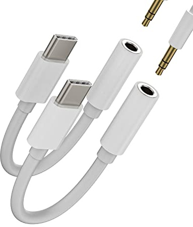 USB C to 3.5mm Audio Adapter Headphone(2pack) AUX Dongle Jack USBC Type C DAC Earbud Earphone Connector Compatible for Samsung Galaxy for iPhone15 for iPad Air Adaptador Port Android Accessories Cable