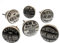 Mango Tree - Lot de 6 boutons de placard en céramique style vintage noir et blanc (MG-315)