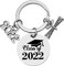 2022 Graduierung Souvenir Schlüsselanhänger Edelstahl Schlüsselanhänger Graduierung Geschenk Schlüsselanhänger Brieftasche Tasche Kinder Schlüssel Weltkugel Schlüsselanhänger (Silver, One Size)