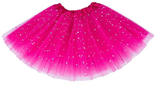 Hopbucan Inteligente Bambino Ragazza Abiti Stelle Paillettes Sottoveste Balletto Tutu Gonna Rosa