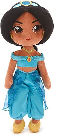 Disney Store Offizielle Kuschelpuppe von Prinzessin Jasmin für Kinder, Aladdin, 37 cm, Kuschelpuppe der arabischen Prinzessin im typischen Outfit mit gesticktem Gesichtsausdruck