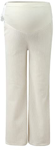Robe Femme Enceinte Pantalons maternité Tee Shirt Jambe Large et Pantalon décontracté maternité Femmes Pantalons en Velours côtelé à la Mode lâche Pantalon Ski Hiver Élégant