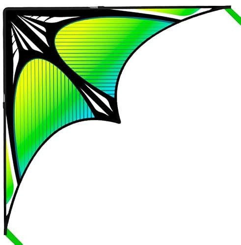 Flying Hoofer Delta Drachen Flugdrachen für Erwachsene und Kinder - 60'' x 30'' - Einleiner Flugdrachen, Leicht zu fliegen - Komplett mit 300ft Drachenschnur und Griff.