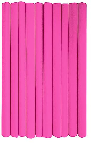 Interdruk - Rollos de papel crepé para niños, bricolaje y decoraciones - Paquete de 10 rollos (50 cm x 200 cm, 28 g/m2) - 11 rosa claro