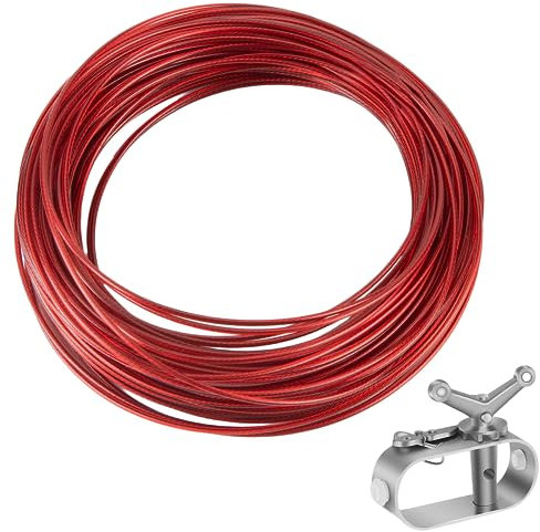 YIDM Corde de tension en fil pour bâche de piscine, diamètre 2 mm, longueur 40 m, tendeur de câble métallique pour bâches de piscine, câble de serrage pour bâche de piscine, corde de serrage pour