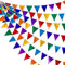 Regenbogen-Party-Dekorationen, bunt, metallischer Stoff, dreieckig, Wimpelkette, Wimpelkette für Regenbogen-Fiesta, Karneval, Weihnachten, Geburtstag, Hochzeit, Babyparty, Urlaub, Outdoor-Partyzubehör