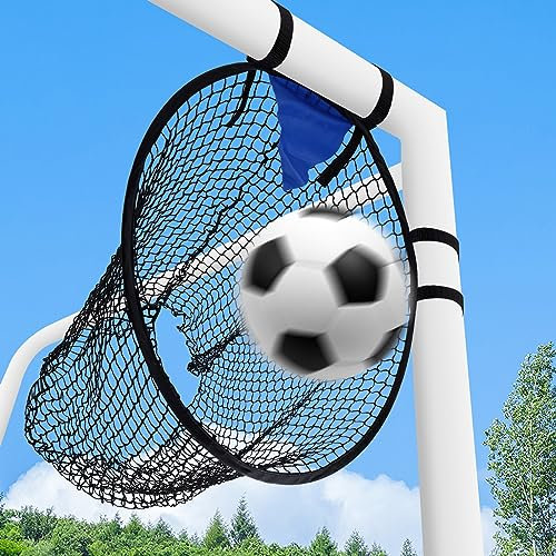 Fußball Tornetz, Tragbar Fußball Zielnetz Fußball-Top-Bins-Zieltasche für Genauigkeit Training Übung Ausrüstung mit 4 verstellbaren Riemen