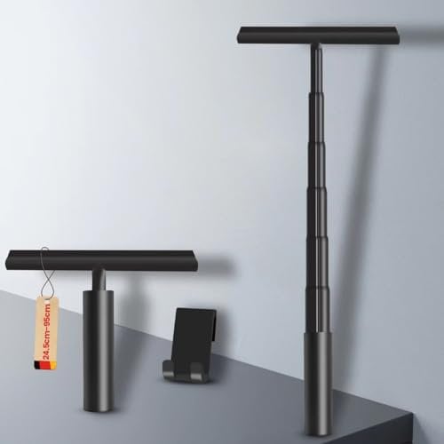 LORESJOY Limpiacristales de Ducha Extensible y Limpiacristales, Rasqueta Limpiacristales para Puerta de Ducha, Rasquetas Limpiacristales para Ducha,(23.5-95cm) (Negro)
