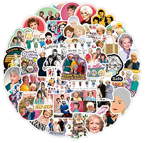 The Golden Girls Aufkleber Set 50 Stück für Wasserflasche, Skateboard, Laptop, Telefon, Journaling, Vinyl-Aufkleber für Kinder, Kleinkinder, Teenager, Erwachsene