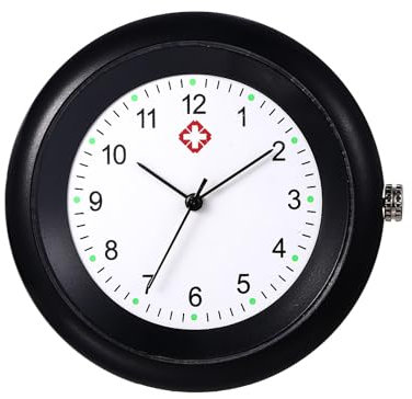 JewelryWe Schwesternuhr Krankenschwesteruhr Taschenuhr Stethoskop: Schwarz Analog Quarz Uhr Damen Herren leicht lesbare Stethoskopuhr Arbeitsuhr für Krankenschwestern Ärzte Pflege