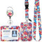 Porte Badge Tour de Cou avec 2 Pcs Porte-cartes, Porte Badge Enrouleur Cordon Tour de Cou avec Fermoir Mousqueton Pivotant pour Carte d'Identité, Carte Bancaire, Clé, Carte de Bus