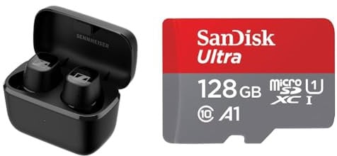 Sennheiser CX Plus True Wireless–Bluetooth-In-Ear-Kopfhörer & SanDisk Ultra Android microSDXC UHS-I Speicherkarte 128 GB + Adapter