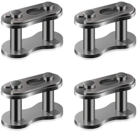 4 Stück Kettenglieder, Stahllegierung Robust Hauptglied Silber Chain Master Link für Motorrad 50cc 70cc 90cc 110cc 125cc ATV Quad 4 Wheeler Pocket Bike, # 520
