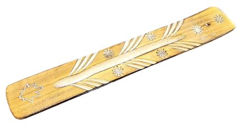 AZ'TRALE - Porte-Encens en Bois d'Inde avec Dessins Faits Main - Élégance Spirituelle et Harmonie Intérieure (Vishnou)