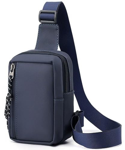 Sling Bag Brusttasche Klein Herren Damen Schultertasche Wasserdicht Schulter Umhängetasche Klein Crossbody Handytasche für Jungen und Mädchen die Outdoor Sportarten wandern (Blau 2)